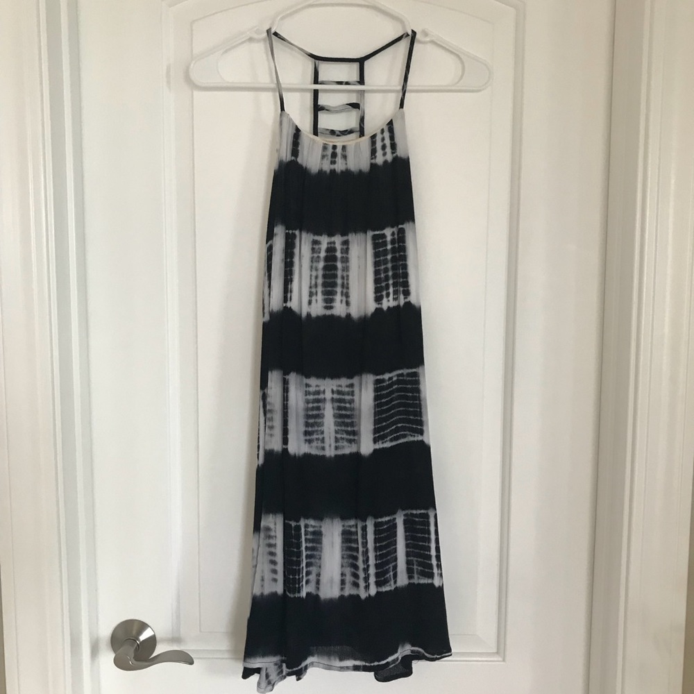 Staccato Black and White Tie-Dye Dress